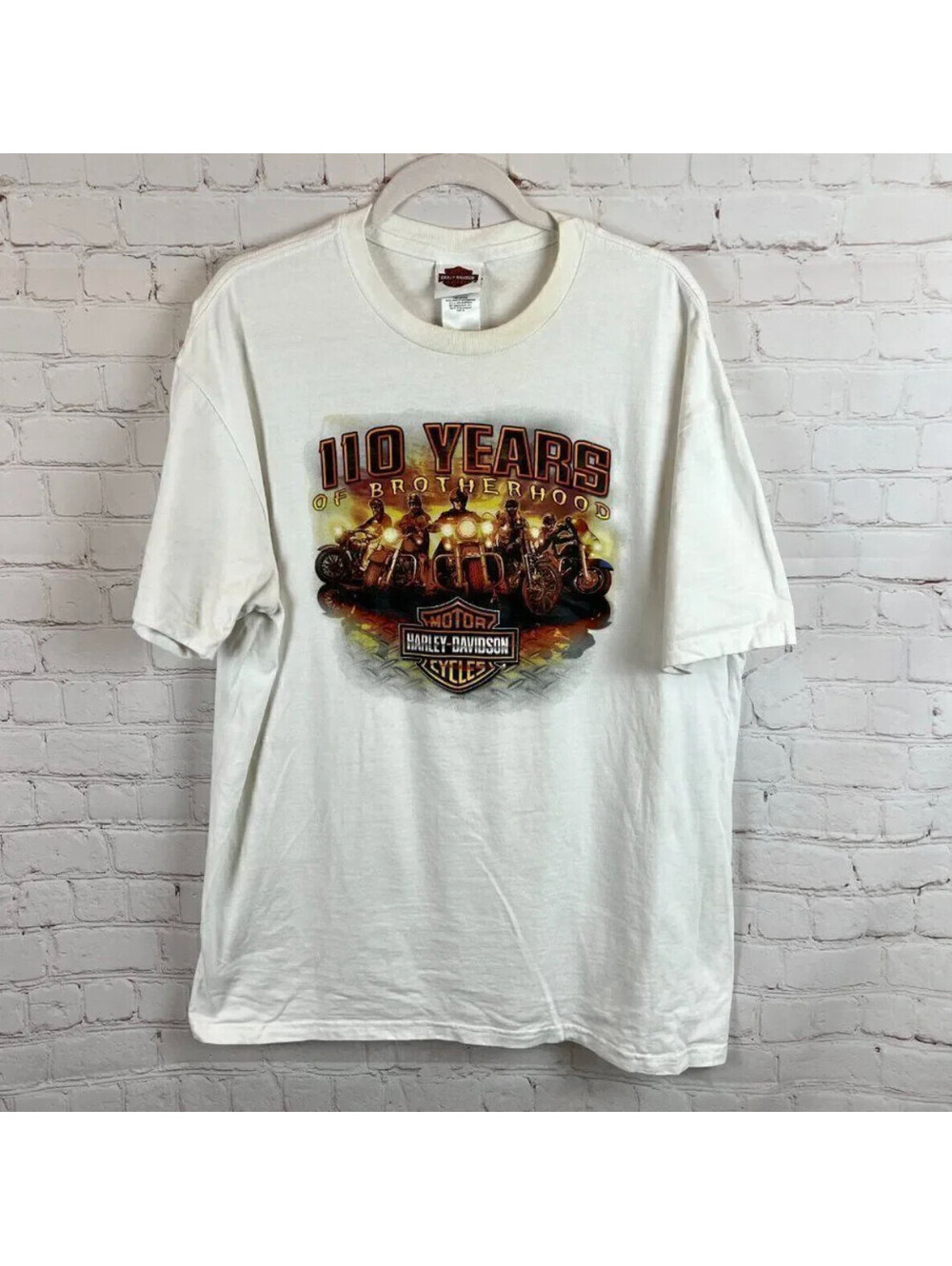 HARLEY-DAVIDSON TAIWAN 110 years of brotherhood mens cotton logo T-shirt size XL